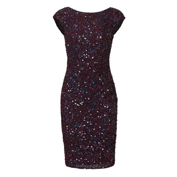Theia Mixed Berry Sequin Dress 8 - Picture 3 of 14